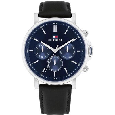 Tommy Hilfiger Montre, Tyson, Noir, Argent, (Horloge analogique, 42 mm) - Publicité Tommy Hilfiger Montre, Tyson, Noir, Argent, (Horloge analogique, 42 mm) - Publicité