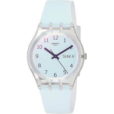 Swatch, Montre, Ultraciel, Multicolore, Bleu, Blanc, (Horloge analogique, 34 mm) - Publicité Swatch, Montre, Ultraciel, Multicolore, Bleu, Blanc, (Horloge analogique, 34 mm) - Publicité