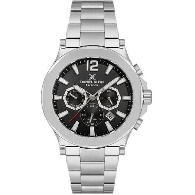 Daniel Klein, Montre, DK.1.14216-1, Noir, Argent, (Horloge analogique, 40 mm) - Publicité Daniel Klein, Montre, DK.1.14216-1, Noir, Argent, (Horloge analogique, 40 mm) - Publicité