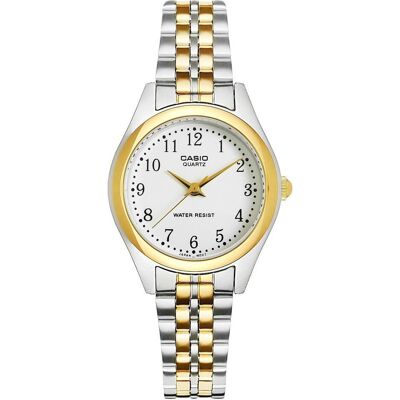 Casio Montre, Damenuhr LTP-1129G-7BRDF + BOX, Blanc, Argent, (Horloge analogique, 33 mm) - Publicité Casio Montre, Damenuhr LTP-1129G-7BRDF + BOX, Blanc, Argent, (Horloge analogique, 33 mm) - Publicité
