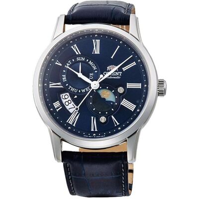 Orient, Montre, Soleil et Lune, Bleu, (Horloge analogique, 42 mm) - Publicité Orient, Montre, Soleil et Lune, Bleu, (Horloge analogique, 42 mm) - Publicité