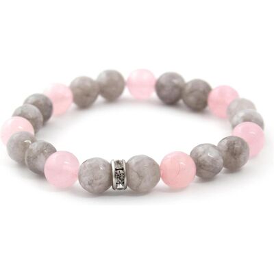 Beneto, Bracelet, - Jade and rose quartz beaded bracelet MINK18/17, (Jade, Quartz rose) - Publicité Beneto, Bracelet, - Jade and rose quartz beaded bracelet MINK18/17, (Jade, Quartz rose) - Publicité