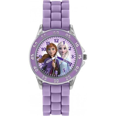Disney Montre, Frozen Time Teacher, Violet, (Horloge analogique, 33 mm) - Publicité Disney Montre, Frozen Time Teacher, Violet, (Horloge analogique, 33 mm) - Publicité