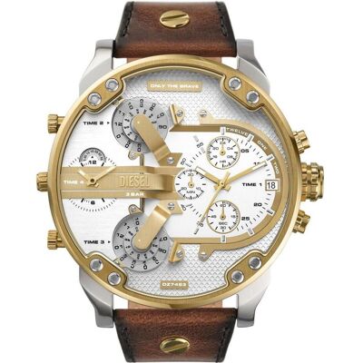 Diesel Montre, M. Papa 2.0, Argent, (Chronographe, 57 mm) - Publicité Diesel Montre, M. Papa 2.0, Argent, (Chronographe, 57 mm) - Publicité