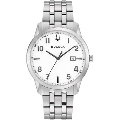 Bulova, Montre, Classic 96B474, Argent, (Horloge analogique, 42 mm) - Publicité Bulova, Montre, Classic 96B474, Argent, (Horloge analogique, 42 mm) - Publicité