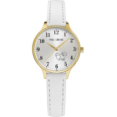 Paul Lorens, Montre, Piesek Kinderuhr PL12491A2-3C2 + BOX, Or, Argent, (Horloge analogique, 30 mm) - Publicité Paul Lorens, Montre, Piesek Kinderuhr PL12491A2-3C2 + BOX, Or, Argent, (Horloge analogique, 30 mm) - Publicité