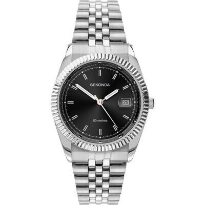 Sekonda, Montre, homme en métal base quartz, Noir, (Horloge analogique, 40 mm) - Publicité Sekonda, Montre, homme en métal base quartz, Noir, (Horloge analogique, 40 mm) - Publicité