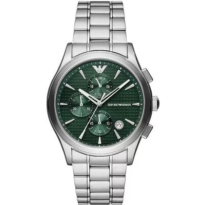 Giorgio Armani Emporio Armani, Montre, Paolo, Argent, (Chronographe, Horloge analogique, 42 mm) - Publicité Giorgio Armani Emporio Armani, Montre, Paolo, Argent, (Chronographe, Horloge analogique, 42 mm) - Publicité