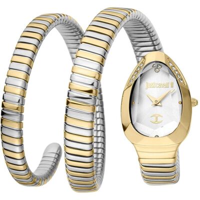 Just Cavalli, Montre, Signature Snake Doppio - JC1L209M0065, Argent, (Horloge analogique, 22 mm) - Publicité Just Cavalli, Montre, Signature Snake Doppio - JC1L209M0065, Argent, (Horloge analogique, 22 mm) - Publicité