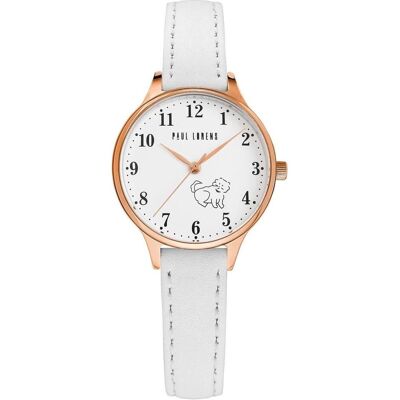 Paul Lorens, Montre, Piesek Kinderuhr PL12491A2-3C2-3 + BOX, Blanc, Rose, Noir, (Horloge analogique, 30 mm) - Publicité Paul Lorens, Montre, Piesek Kinderuhr PL12491A2-3C2-3 + BOX, Blanc, Rose, Noir, (Horloge analogique, 30 mm) - Publicité