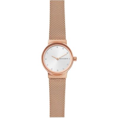 Skagen, Montre, Freya, Rose, Blanc, Argent, (Horloge analogique, 26 mm) - Publicité Skagen, Montre, Freya, Rose, Blanc, Argent, (Horloge analogique, 26 mm) - Publicité