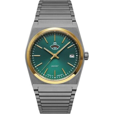 UMR Ruhla, Montre, Ruhl 1929 Space Control 4643M-4 Montre solaire, Noir, Argent, (Horloge analogique, 42 mm) - Publicité UMR Ruhla, Montre, Ruhl 1929 Space Control 4643M-4 Montre solaire, Noir, Argent, (Horloge analogique, 42 mm) - Publicité