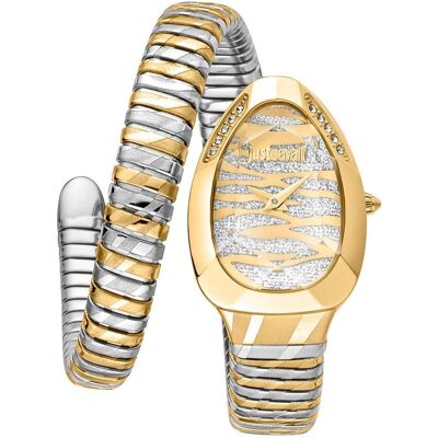 Just Cavalli, Montre, Signature Snake Glam Evo 8 Solo - JC1L225M0075, Jaune, Argent, (Horloge analogique, 22 mm) - Publicité Just Cavalli, Montre, Signature Snake Glam Evo 8 Solo - JC1L225M0075, Jaune, Argent, (Horloge analogique, 22 mm) - Publicité