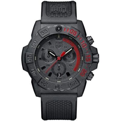 Luminox, Montre, Navy Seal Chronograph 3580 Series, Rouge, Noir, (Chronographe, Horloge analogique, Montre de plongée, Swiss Made, 45 mm) - Publicité Luminox, Montre, Navy Seal Chronograph 3580 Series, Rouge, Noir, (Chronographe, Horloge analogique, Montre de plongée, Swiss Made, 45 mm) - Publicité