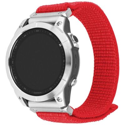 Bracelet en nylon pour Garmin - Rouge - Publicité Bracelet en nylon pour Garmin - Rouge - Publicité