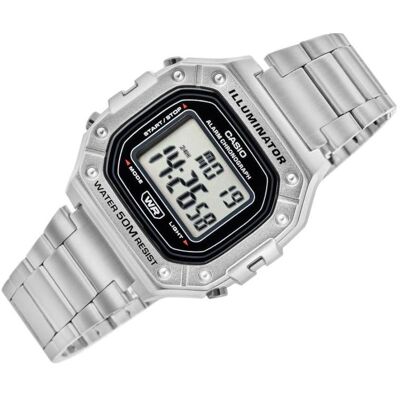 Casio Montre, W-218HD-1A, Argent, (Horloge numérique, 43 mm) - Publicité Casio Montre, W-218HD-1A, Argent, (Horloge numérique, 43 mm) - Publicité