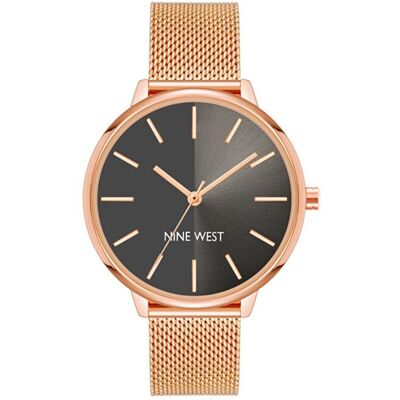 Nine West, Montre, - Analog watch NW/1980GYRG, Rouge, Gris, (Horloge analogique) - Publicité Nine West, Montre, - Analog watch NW/1980GYRG, Rouge, Gris, (Horloge analogique) - Publicité