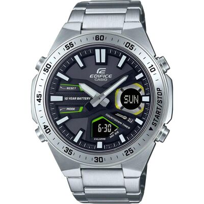 Casio Montre, Edifice - EFV-C110D-1A3VEF, Argent, (Horloge analogique, Horloge numérique, Horloge radio-pilotée, Lunette tournante, Montre de plongée, Montre de sport, Podomètre, 47 mm) - Publicité Casio Montre, Edifice - EFV-C110D-1A3VEF, Argent, (Horloge analogique, Horloge numérique, Horloge radio-pilotée, Lunette tournante, Montre de plongée, Montre de sport, Podomètre, 47 mm) - Publicité