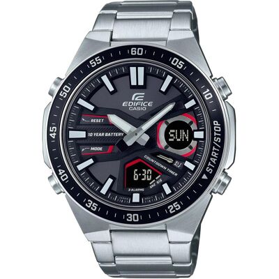 Casio Montre, Edifice, Argent, Noir, (Horloge analogique, 47 mm) - Publicité Casio Montre, Edifice, Argent, Noir, (Horloge analogique, 47 mm) - Publicité