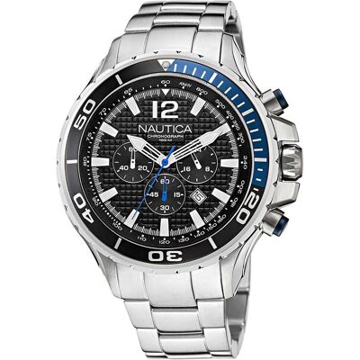 Nautica, Montre, NAPNSTF14, Argent, (Chronographe, 49 mm) - Publicité Nautica, Montre, NAPNSTF14, Argent, (Chronographe, 49 mm) - Publicité