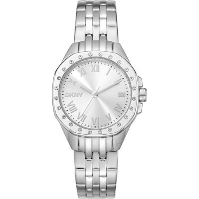 DKNY, Montre, Brooklyn Mini Damenuhr, Argent, (Horloge analogique, 30 mm) - Publicité DKNY, Montre, Brooklyn Mini Damenuhr, Argent, (Horloge analogique, 30 mm) - Publicité