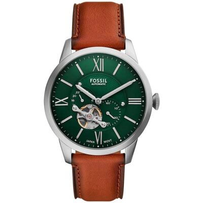 Fossil, Montre, Townsman, Marron, Vert, Argent, (Chronographe, 44 mm) - Publicité Fossil, Montre, Townsman, Marron, Vert, Argent, (Chronographe, 44 mm) - Publicité