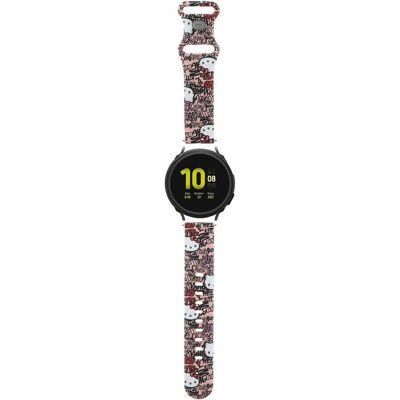 Bracelet Galaxy Watch Rose Hello Kitty - Silicone ajustable - Publicité Bracelet Galaxy Watch Rose Hello Kitty - Silicone ajustable - Publicité