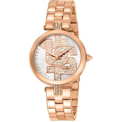 Just Cavalli, Montre, Glam Chic Maiuscola - JC1L241M0075, Or, Rose, Gris, (32 mm) - Publicité Just Cavalli, Montre, Glam Chic Maiuscola - JC1L241M0075, Or, Rose, Gris, (32 mm) - Publicité