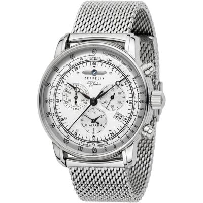 Zeppelin, Montre, 100 ans, Argent, (Chronographe, Horloge analogique, 42 mm) - Publicité Zeppelin, Montre, 100 ans, Argent, (Chronographe, Horloge analogique, 42 mm) - Publicité