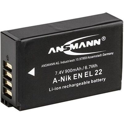Ansmann Akumulator A-Nik EN EL 22 - (enel22) (Batterie de l'appareil photo), Alimentation pour appareil photo, Noir - Publicité Ansmann Akumulator A-Nik EN EL 22 - (enel22) (Batterie de l'appareil photo), Alimentation pour appareil photo, Noir - Publicité