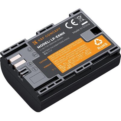 K&F Concept LPE6NH 2250mAh Batterie pour appareil photo numérique (1 pc), pour appareil photo Canon (Batterie de l'appareil photo), Alimentation pour appareil photo, Noir - Publicité K&F Concept LPE6NH 2250mAh Batterie pour appareil photo numérique (1 pc), pour appareil photo Canon (Batterie de l'appareil photo), Alimentation pour appareil photo, Noir - Publicité