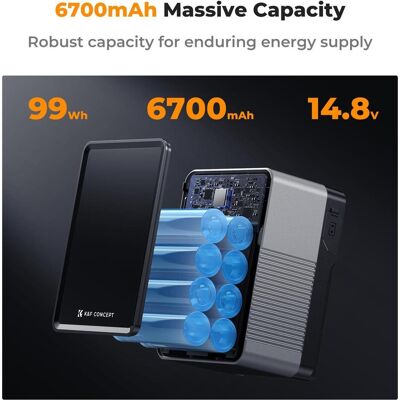 K&F Concept MINI V-Lock 6700mAh 99Wh Camera Battery with TFT Display (Batterie de caméra 6700mAh 99Wh avec (Batterie de l'appareil photo), Alimentation pour appareil photo, Noir - Publicité K&F Concept MINI V-Lock 6700mAh 99Wh Camera Battery with TFT Display (Batterie de caméra 6700mAh 99Wh avec (Batterie de l'appareil photo), Alimentation pour appareil photo, Noir - Publicité
