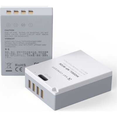 K&F Concept NP-W126S 1050mAh, Type C Mount Direct Camera Battery (2 pcs) (Batterie de l'appareil photo), Alimentation pour appareil photo, Noir - Publicité K&F Concept NP-W126S 1050mAh, Type C Mount Direct Camera Battery (2 pcs) (Batterie de l'appareil photo), Alimentation pour appareil photo, Noir - Publicité