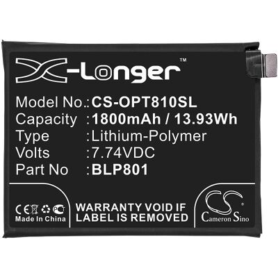 Batterie pour OnePlus 8T, 1800mAh, 7.74V, Batteries + piles - Publicité Batterie pour OnePlus 8T, 1800mAh, 7.74V, Batteries + piles - Publicité