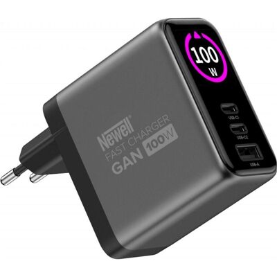 NoName Ładowarka sieciowa Newell GaN 100 W TFT - EU (Chargeur de batterie d'appareil photo), Alimentation pour appareil photo, Gris - Publicité NoName Ładowarka sieciowa Newell GaN 100 W TFT - EU (Chargeur de batterie d'appareil photo), Alimentation pour appareil photo, Gris - Publicité