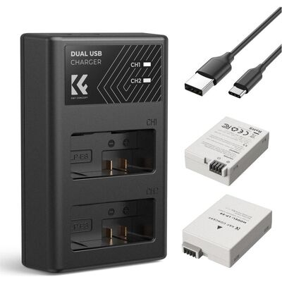 K&F Concept LP-E8 1200mAh Digital Camera Dual Battery with LED Dual Channel Charger, for Canon Camera (Batterie de l'appareil photo), Alimentation pour appareil photo - Publicité K&F Concept LP-E8 1200mAh Digital Camera Dual Battery with LED Dual Channel Charger, for Canon Camera (Batterie de l'appareil photo), Alimentation pour appareil photo - Publicité