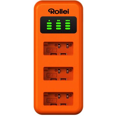 Rollei Ladegerät 3-fach-Schnellladung mit USB-C (Chargeur de batterie d'appareil photo), Alimentation pour appareil photo, Orange - Publicité Rollei Ladegerät 3-fach-Schnellladung mit USB-C (Chargeur de batterie d'appareil photo), Alimentation pour appareil photo, Orange - Publicité