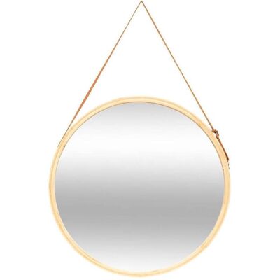 FIVE Miroir mural rond en bambou - Style simple et intelligent - Publicité FIVE Miroir mural rond en bambou - Style simple et intelligent - Publicité