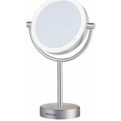Miroir cosmétique Sencor avec éclairage LED - 18cm - Double face - Publicité Miroir cosmétique Sencor avec éclairage LED - 18cm - Double face - Publicité