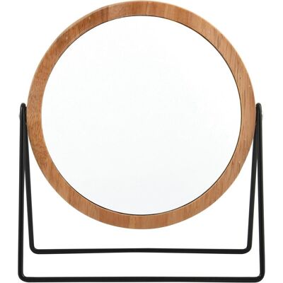 Miroir de maquillage MSV Hailey - 3x grossissement, bois & métal - Publicité Miroir de maquillage MSV Hailey - 3x grossissement, bois & métal - Publicité