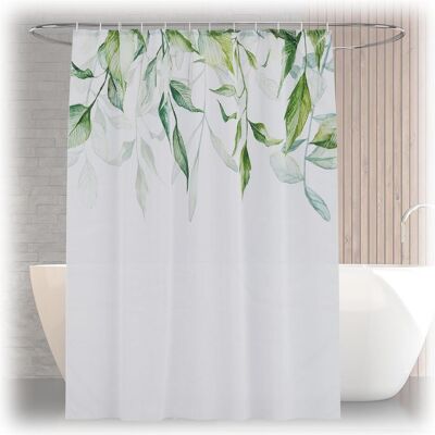 Rideau de douche étanche Relaxdays - Plante décorative - 180x200 cm - Publicité Rideau de douche étanche Relaxdays - Plante décorative - 180x200 cm - Publicité