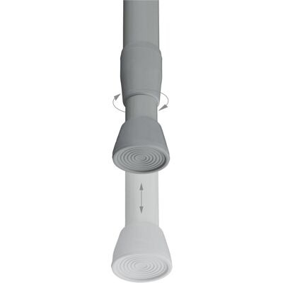 RELAXDAYS Asta a Pressione - Tige pour Rideaux - Réglable, Acier Inoxydable, Gris - Publicité RELAXDAYS Asta a Pressione - Tige pour Rideaux - Réglable, Acier Inoxydable, Gris - Publicité