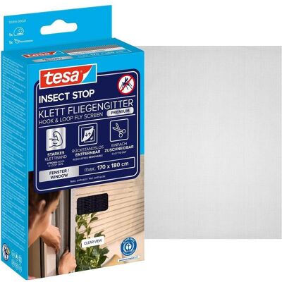 tesa, Moustiquaire, Moustiquaire COMFORT pour fenêtres, avec bande Velcro, autocollante, sans perçage (170 x 180 cm) - Publicité tesa, Moustiquaire, Moustiquaire COMFORT pour fenêtres, avec bande Velcro, autocollante, sans perçage (170 x 180 cm) - Publicité