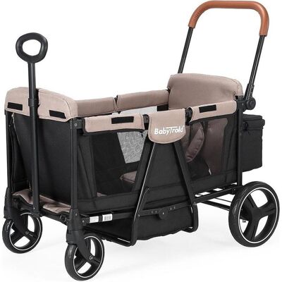 Babytrold, Poussette, Adventure Bollerwagen für Kinder 2-Sitzer faltbar mit XXL-Verdeck sand - Publicité Babytrold, Poussette, Adventure Bollerwagen für Kinder 2-Sitzer faltbar mit XXL-Verdeck sand - Publicité