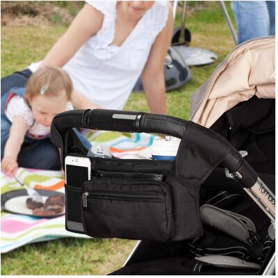 Organisateur universel pour poussette Momcozy avec porte-gobelets - Accessoires bébé - Publicité Organisateur universel pour poussette Momcozy avec porte-gobelets - Accessoires bébé - Publicité