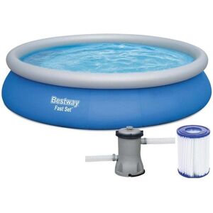 Piscine gonflable Bestway - 457x84cm - avec pompe - ronde - bleue - Publicité Piscine gonflable Bestway - 457x84cm - avec pompe - ronde - bleue - Publicité