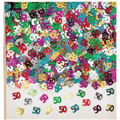 Magni INT37150-90 - Confettis 50, film plastique, 14 g, décoration de table, anniversaire (12 pcs) - Publicité Magni INT37150-90 - Confettis 50, film plastique, 14 g, décoration de table, anniversaire (12 pcs) - Publicité