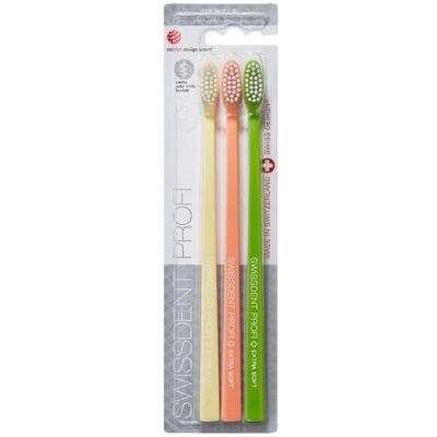 Swissdent, Brosse à dents manuelle, Trio de Brosses à Dents Extra Douces (Ultra doux, 3x) - Publicité Swissdent, Brosse à dents manuelle, Trio de Brosses à Dents Extra Douces (Ultra doux, 3x) - Publicité