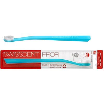 Swissdent, Brosse à dents manuelle, Brosse à dents PROFI Whitening bleu glacé (1 pc) (Souple, 1x) - Publicité Swissdent, Brosse à dents manuelle, Brosse à dents PROFI Whitening bleu glacé (1 pc) (Souple, 1x) - Publicité