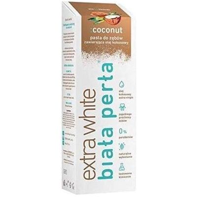 White Pearl, Dentifrice, Extra White Toothpaste With Coconut Oil Coconut 75Ml (75 ml) - Publicité White Pearl, Dentifrice, Extra White Toothpaste With Coconut Oil Coconut 75Ml (75 ml) - Publicité